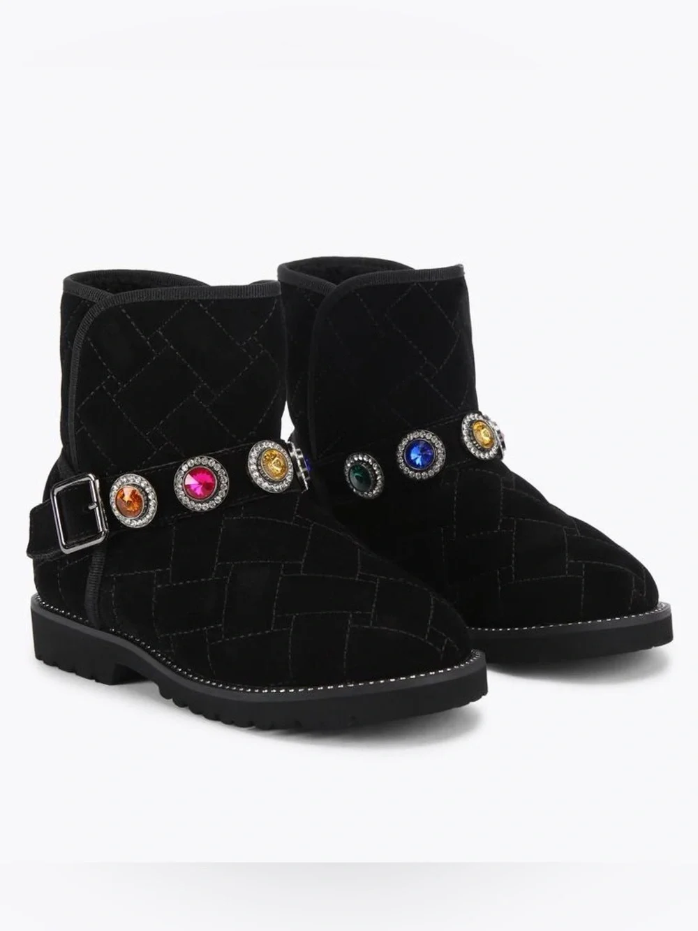 New Kurt Geiger Mini Orson Bootie Boot Faux Fur Lined Jewel Gems Kids 5